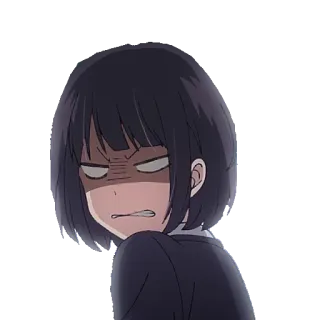 😠 Anime, Menina, Brava, Frustrada, Irritada, Desenho animado telegram sticker