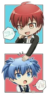 ✋ Hi! อนิเมะ, จิบิ, การ์ตูน, ตัวละคร, สวัสดี telegram sticker