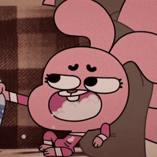 😎 anais watterson the amazing world of gumball desenho animado, animal, animação, engraçado, coelho telegram sticker