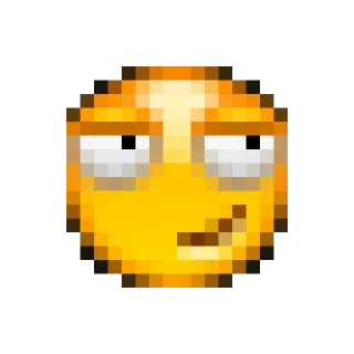 😏 emoji, pixelated, smirking, face telegram sticker