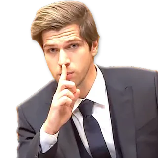 🙊 mann, finger, psst, ruhe, business, still telegram sticker