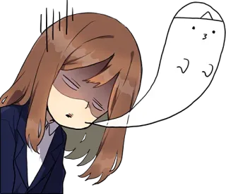 😪 anime, wyczerpany, kreskówka, śpiący, zmęczony telegram sticker