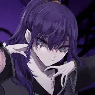 🕳 Anime, Ragazza, Capelli viola, Manga telegram sticker