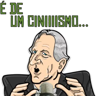 😒 É DE UM CINIISMO... 만화, 남자, 마이크, 말하기, 냉소 telegram sticker