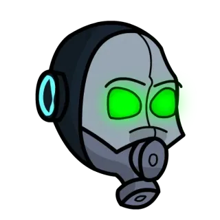 💬 mask, gas mask, glowing eyes, helmet, futuristic, video game, robot telegram sticker