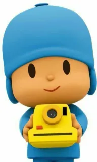 🕳 Pocoyo desenho animado, animação, criança, câmera, amarelo, azul telegram sticker