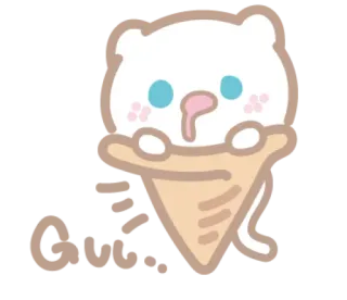 🍦 Cute Dibujos animados, Helado, Oso, Lindo, Kawaii telegram sticker