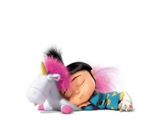 💤 Agnes Despicable Me agnes, despicable me, unicorn, tidur, lucu, kartun, merah muda, gadis telegram sticker
