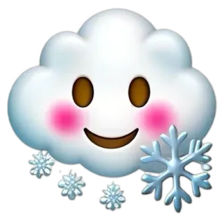 ❄️ mây, bông tuyết, mùa đông, thời tiết, tuyết, dễ thương whatsapp sticker