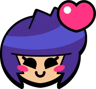 ❤️ 만화, 하트, 사랑, 귀여운, 보라색 머리, 이모티콘 telegram sticker