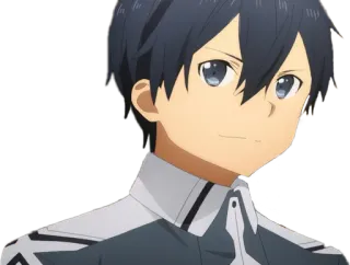 😊 Kirito Sword Art Online anime, character, video game, sword, avatar telegram sticker