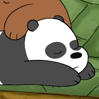 💟 Panda We Bare Bears Панда, Мультфильм, Сон, Милый, Медведь whatsapp sticker