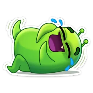 🤣 triste, llorando, verde, monstruo, dibujos animados, molesto, emocional telegram sticker