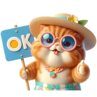 👍 OK mèo, mèo con, ok, đồng ý, động vật, dễ thương, hoạt hình telegram sticker