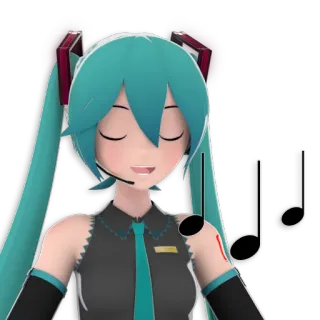 🎶 Hatsune Miku Anime, Vocaloid, Musik, Charakter, Hatsune Miku, Kawaii telegram sticker