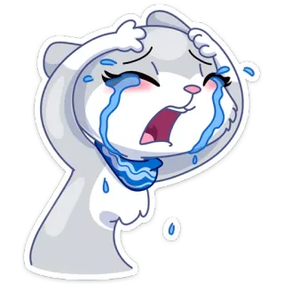 😭 llorando, triste, molesto, gato, pegatina, dibujos animados, emociones telegram sticker
