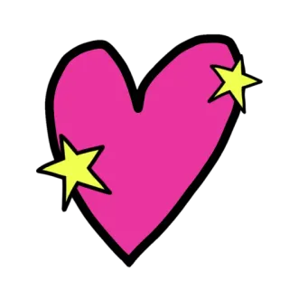 💖 corazón, estrella, amor, lindo, sticker, rosa, amarillo telegram sticker