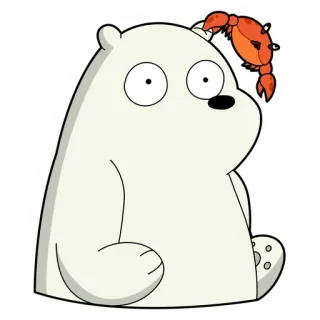 🦀 Ice Bear We Bare Bears Dibujo animado, Oso, Oso polar, Cangrejo, Animal, Personaje telegram sticker