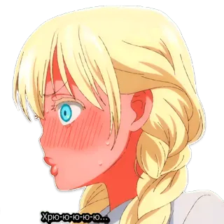 🐷 Хрю-ю-ю-ю-ю... anime, garota, loira, russo, texto, expressão, desenho animado telegram sticker