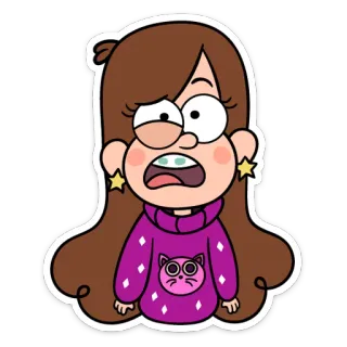 😴 Mabel Pines Gravity Falls мэйбл пайнкс, гравити фолз, мультфильм, диcней, персонаж, стикер telegram sticker