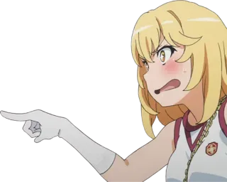 😠 Anime, Dibujos animados, Enfadado, Señalando, Personaje, Mujer whatsapp sticker