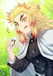 🔥 Rengoku Demon Slayer アニメ, 煉獄, 鬼滅の刃, 漫画, キャラクター telegram sticker