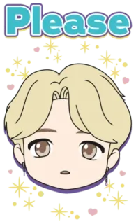 🙏 Please cartoon, cute, chibi, request, kawaii, digital art telegram sticker