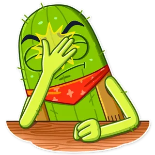 🤦‍♀️ cactus, facepalm, plant, funny, expression telegram sticker