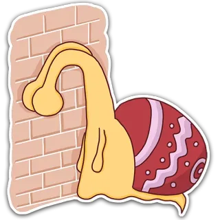 😓 caracol, desenho animado, parede, tijolo, engraçado, fofo, adesivo telegram sticker