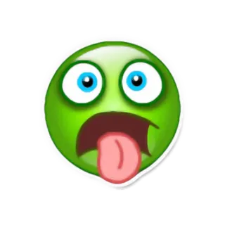 😖 Emoji, Sticker, Verde, Rosto, Língua, Expressão, Engraçado telegram sticker