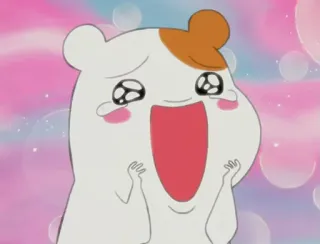 😍 Hamtaro Chomik, Anime, Kreskówka, Słodkie, Szczęśliwy telegram sticker