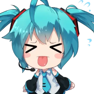 😝 Hatsune Miku 애니메이션, 만화, 보컬로이드, 귀여운, 치비, 웃긴 whatsapp sticker