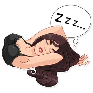 😴 Zzz... dormindo, zzz, mulher, sonolento, sonhando, descanso telegram sticker