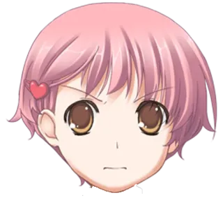 🎭 Anime, Mangá, Garota, Cabelo rosa, Rosto, Bonito telegram sticker