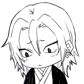 💎 Anime, Manga, Personaggio, Chibi, Bianco e nero, Carino telegram sticker