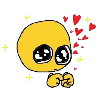🥺 emoji, mignon, coeurs, paillettes, kawaii telegram sticker