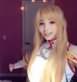 🥰 Asuna Sword Art Online อาสึนะ, ซอร์ดอาร์ตออนไลน์, คอสเพลย์, อนิเมะ, ตัวละคร whatsapp sticker