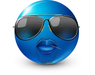 😎 azul, emoji, gafas de sol, guay, cara, expresión whatsapp sticker