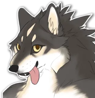 😛 wolf, furry, animal, cartoon, sticker, dog, cute telegram sticker