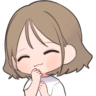 ☺️ Аниме, Чиби, Милый, Девушка, Мультфильм, Каваий, Персонаж telegram sticker