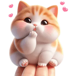 😘 kot, słodki, uroczy, kociak, zwierzę domowe, serca, miłość, zwierzę telegram sticker