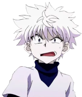 😥 Killua Zoldyck Hunter x Hunter Killua, Hunter x Hunter, anime, boy, white hair, shocked whatsapp sticker