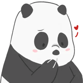 😳 忍 Панда, Милый, Медведь, Животное, Наклейка, Китайский, Эмодзи whatsapp sticker
