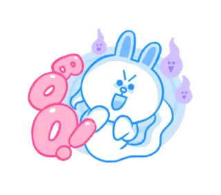 👻 Boo! mignon, fantôme, lapin, bouh, halloween, autocollant telegram sticker