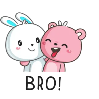 ✊ hase, bär, süß, tiere, cartoon, kawaii, freunde telegram sticker