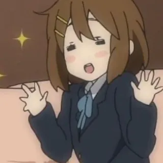 🤩 Yui Hirasawa K-On! Anime, K-On, Yui Hirasawa, Carino, Kawaii, Felice whatsapp sticker