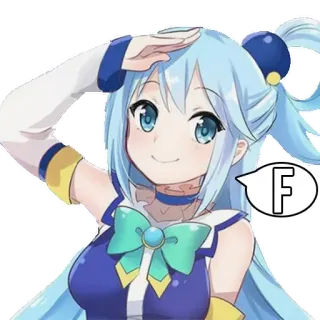 ✋ Aqua Konosuba F Anime, Kartun, Stiker, Aqua, Konosuba, Lucu, Gadis telegram sticker