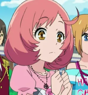 🌺 anime, kartun, karakter, rambut pink, imut, kalung telegram sticker