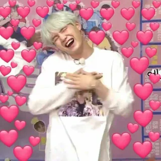 😩 Suga Suga, K-pop, BTS, heart, love, happy telegram sticker