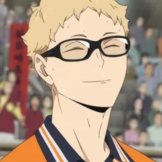 ✨ Tsukishima Kei Haikyuu!! anime, haikyuu, tsukishima, kei tsukishima, glasses, volleyball telegram sticker